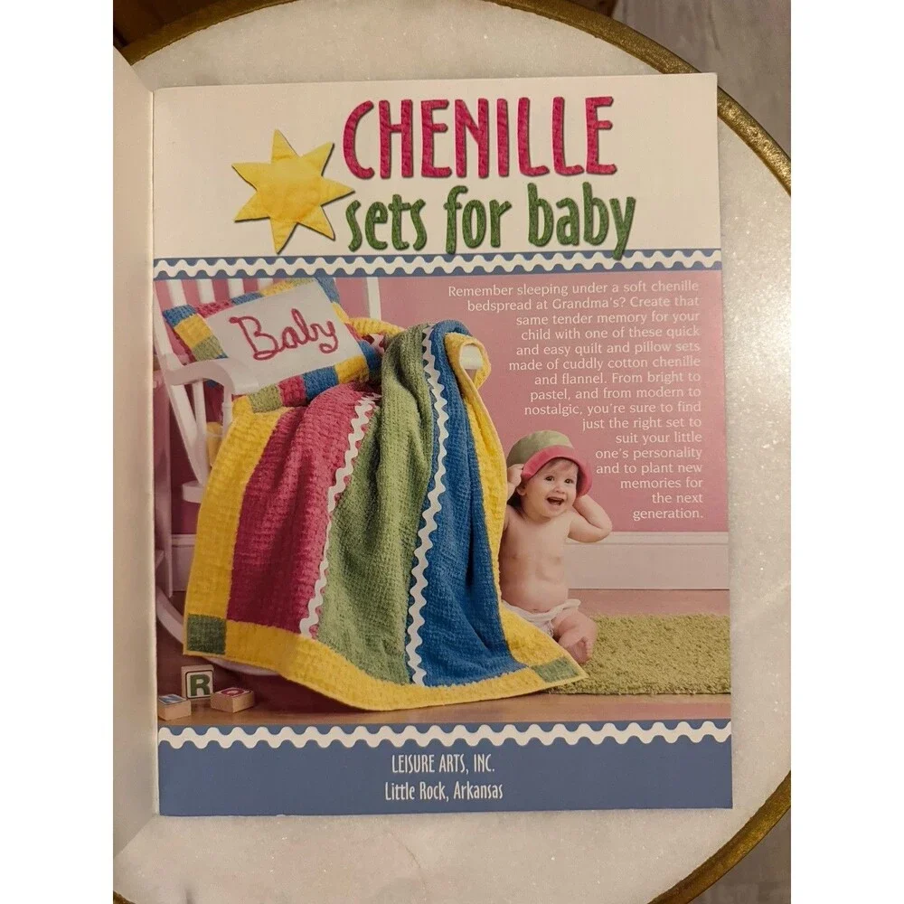 Leisure Arts 3785 Chenille Sets For Baby 6 Quilt Pillow Sets Pattern Book